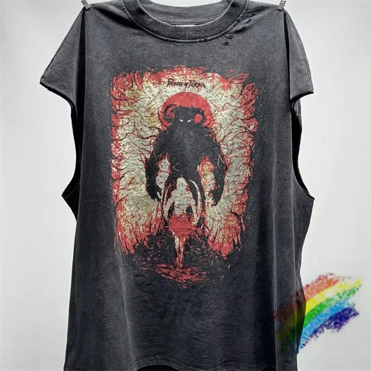 SAINT The Sand Of Time T-Shirts 2025ss Dirty Soil Spray Hand Worn Tank Top T Shirt Tee