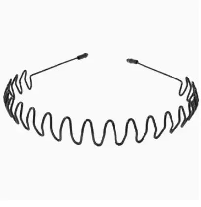 1 Pc mode vague hommes femmes unisexe noir ondulé cheveux tête cerceau bande Sport bandeau bandeau cheveux accessoires
