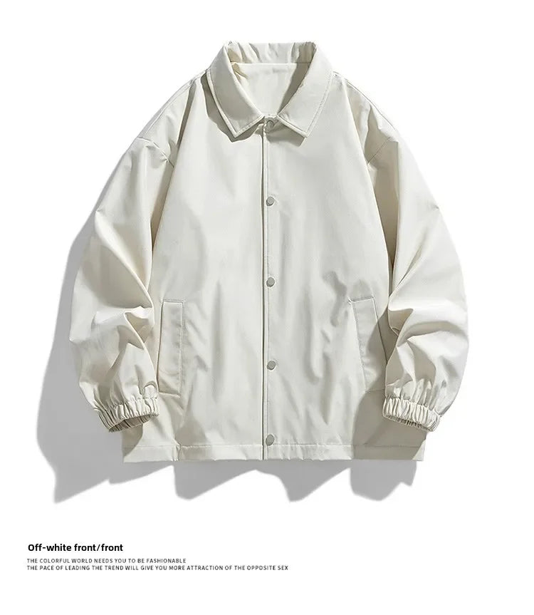 DIY logo Casual Japanese Coach Jacket Men's Spring Autumn New Brand Leisure Work Shirt Sle Open Cardigan Outerwear