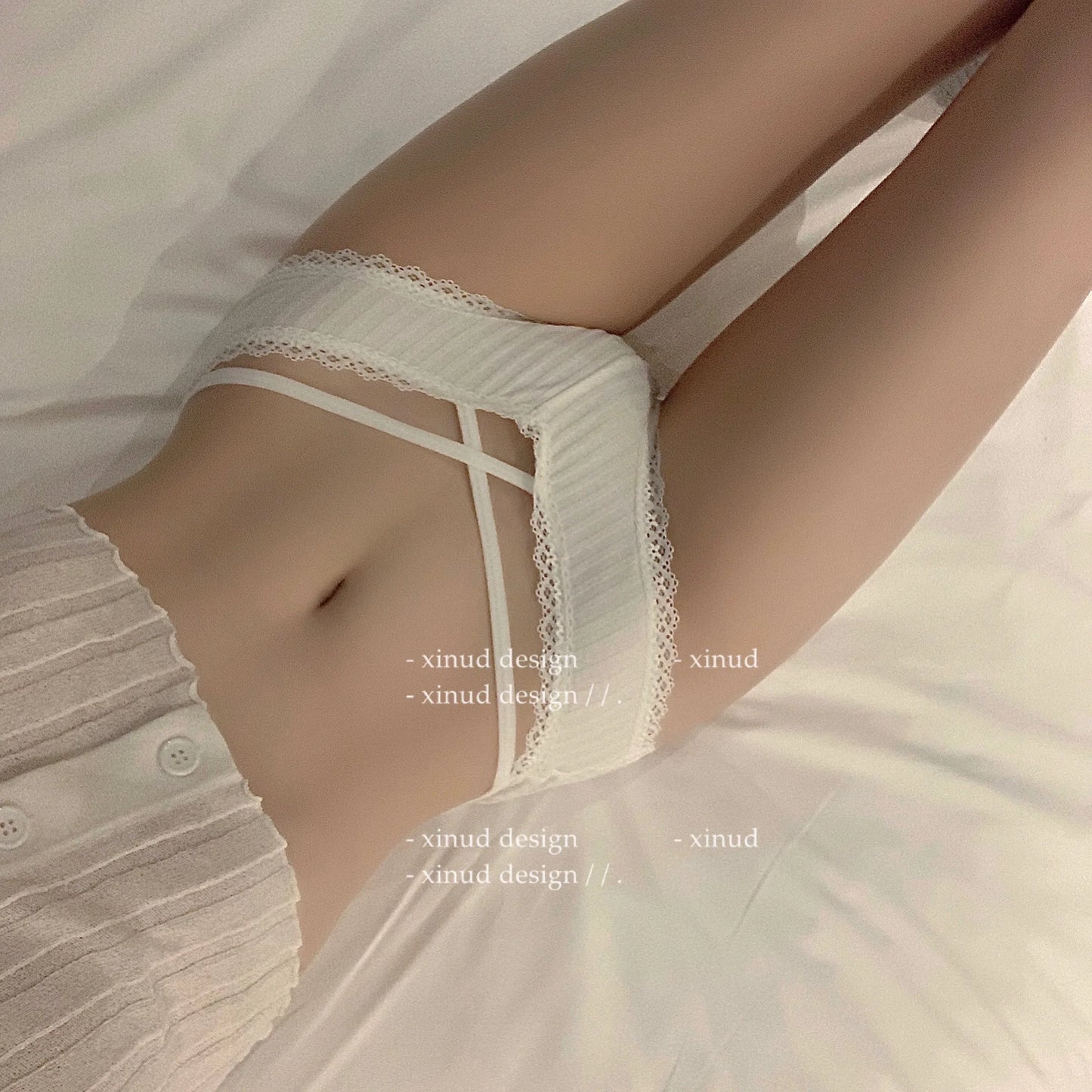 Women's Underwear Sweet Cross Bandage Sexy Underwear Close Fitting Underwear Striped Solid Color Low Waist Women's Underwear