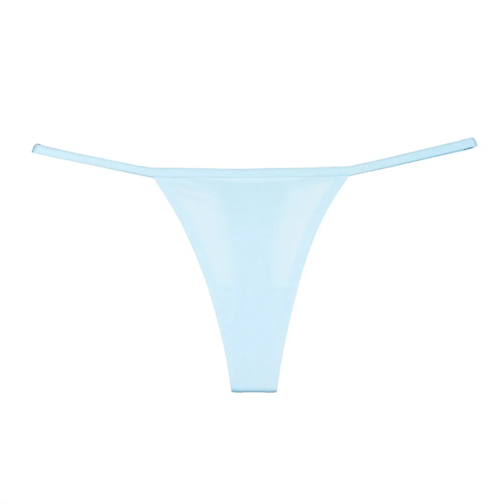 2pcs Women's Thong Sexy Lingerie Cotton Seamless Invisible Underwear Mid-rise T-back Panties Single Chip Breathable and Soft
