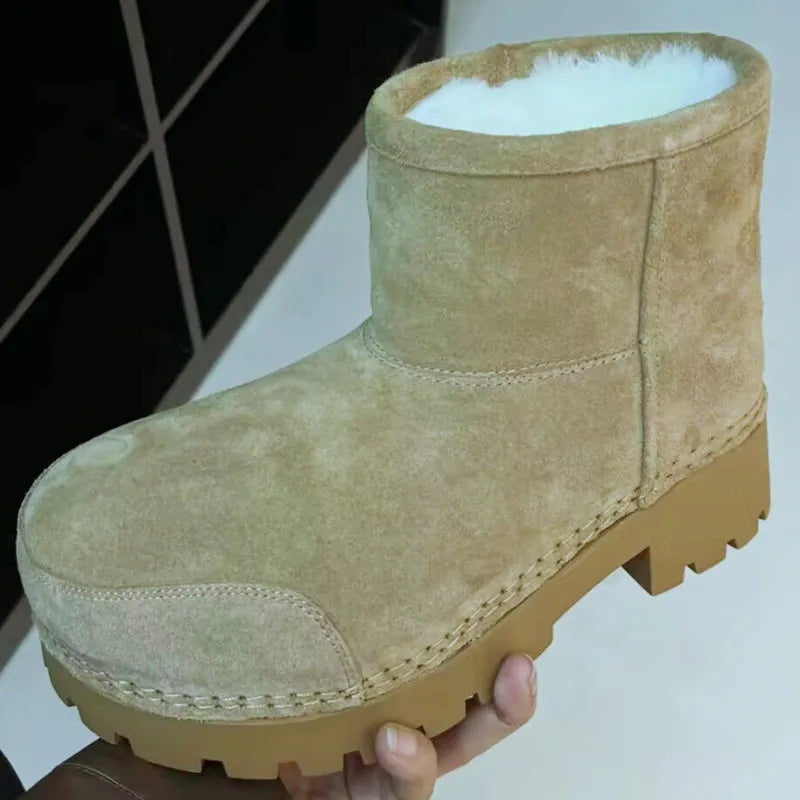 Winter Boots Women Snow Boots genuine leather Waterproof Warm Ski Boots Female Outdoor Non-slip Cotton Boots Size 35-40
