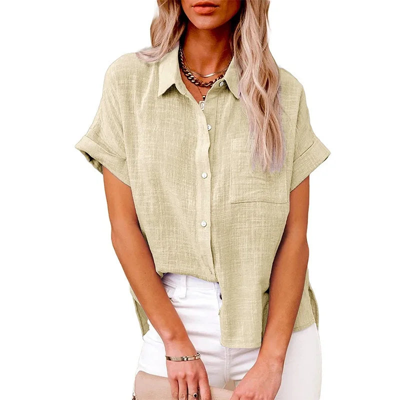 Summer Women Shirts Tops Cotton Linen T-shirt Women Top Camisas Mujer Casual T-Shirt Streetwear Loose Female T-Shirts New Shirt