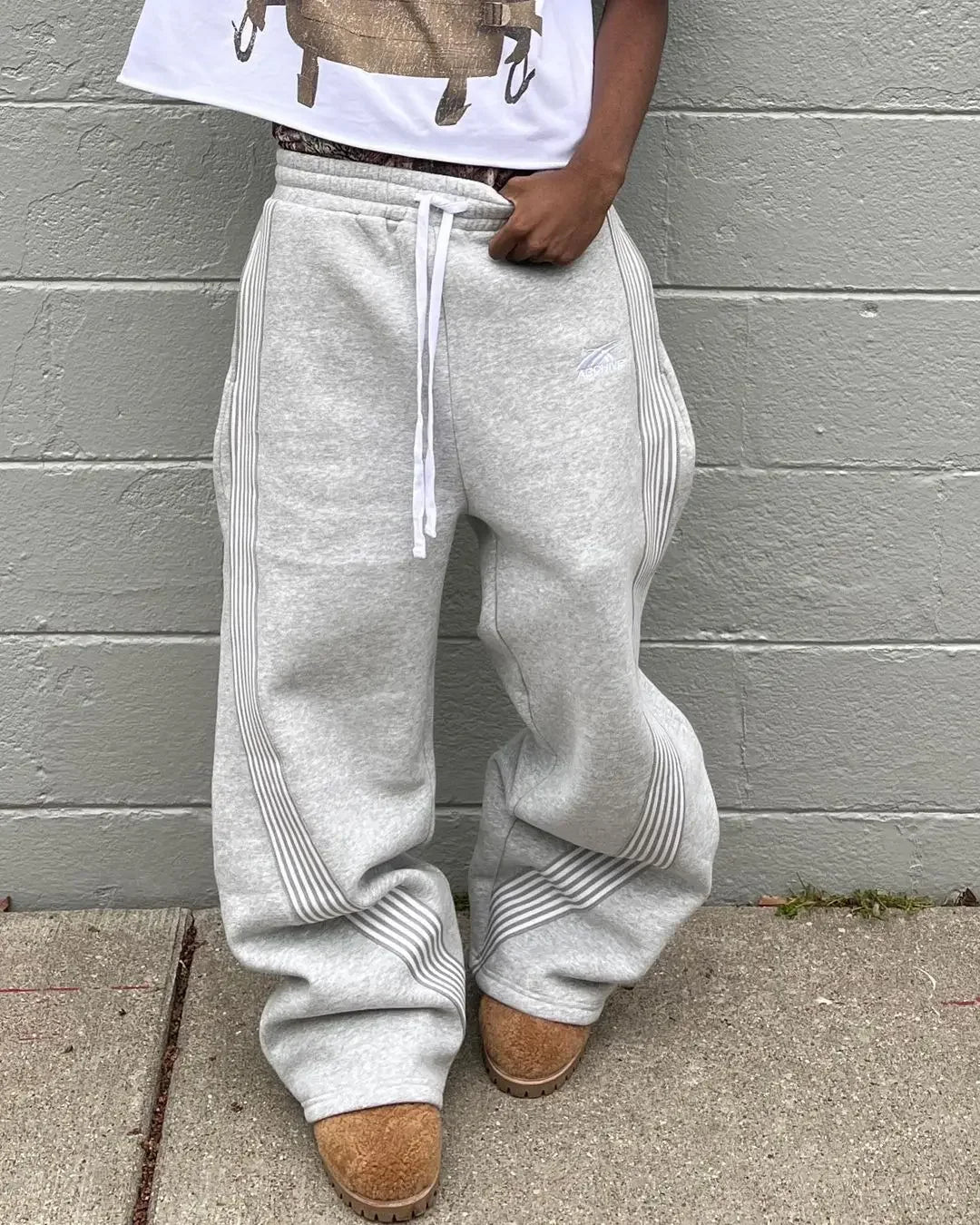 Men's Women's Gray Casual Pants Y2k Embroidered Camouflage Functional Tactical Functional Premium Jogging Drawstring Sweatpants