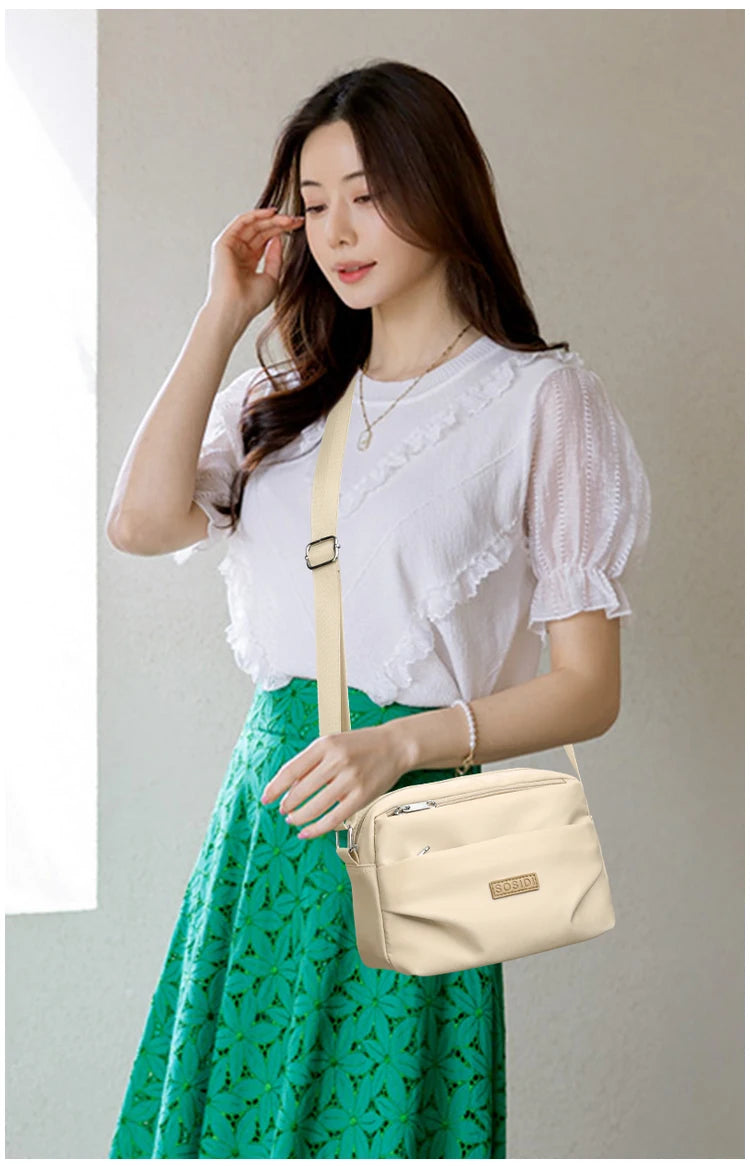 Large-capacity women's office backpack - waterproof nylon fabric bag - fashionable multi-compartment single-shoulder bag - trend