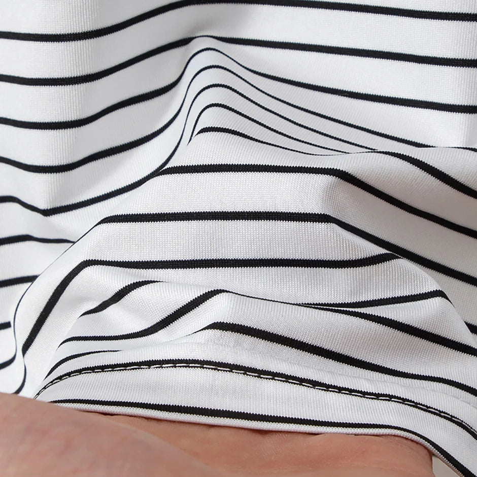 2-Pcs Children's Four Seasons Black And White Striped Vest Boy Leisure Sports Running Top Girl Basic Joker Fashion Bottoming Shi