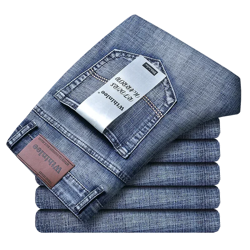2024 Thin or Thick Material Slim Fit Men's Luxury Classic Style Men Jeans Business Stretch Denim Male Trousers Clothing