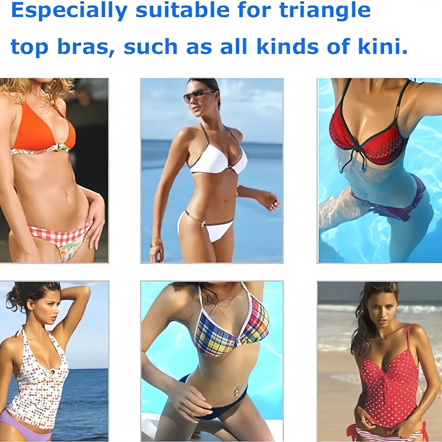 1 Pair of Invisible Bikini Self-Adhesive Thickeneded Inserts Waterproof Bra Cute Strapless Triangle Silicone Breast Pads Breast Lift Push-Up Silicone Bra Inserts