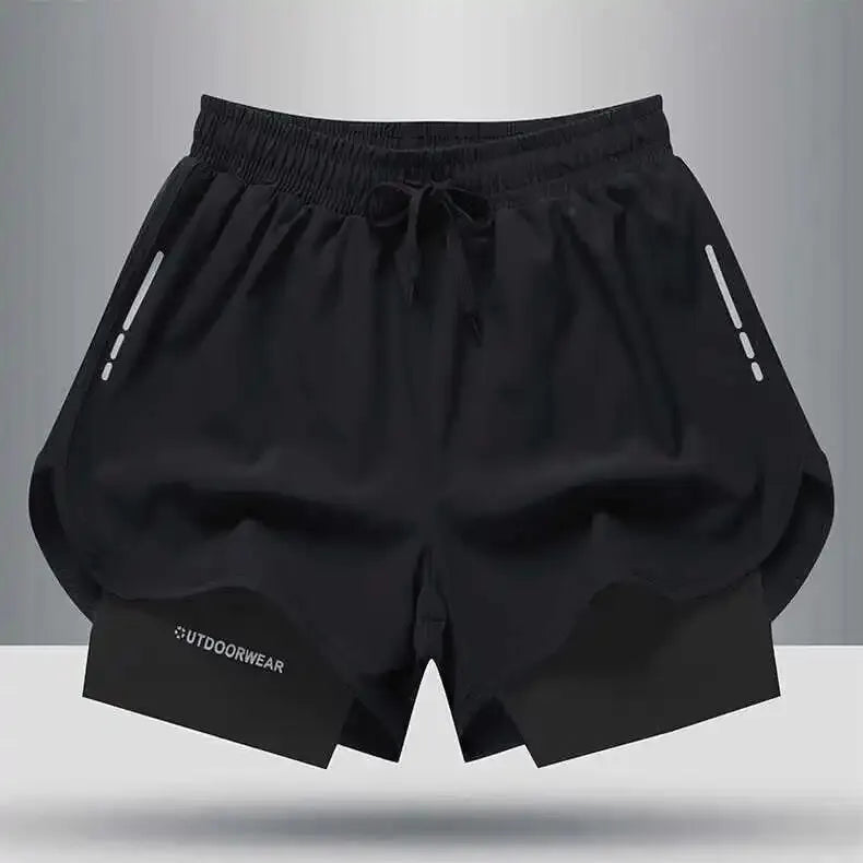 Men's Aloe Pants Athletic Shorts Two-Layer Swim Trunks: Stylish, Quick-Drying & Comfortably Fit for Beach, Pool & Hot Spring!