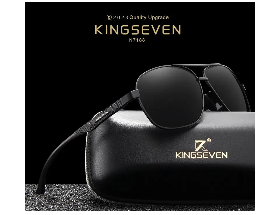 KINGSEVEN-Lunettes de soleil polarisées en aluminium pour homme et femme, verres de marque, protection des yeux, UV400, 2024