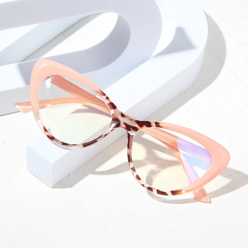 R54548 Eyes Flat Eyeglasses for Women Anti Blue Light Retro Transparent Fashion Glasses Optical Frame