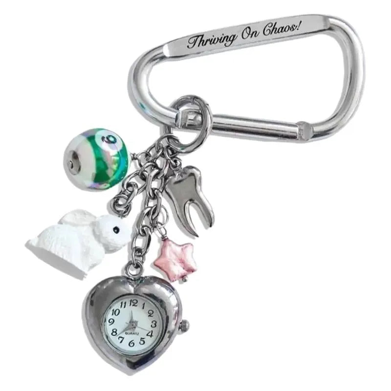 Creative Design Retro Pocket Watch Guitar Pick Personalized Pendant Mechanical Elements Creative Couple Gift Keychain Bag Parts