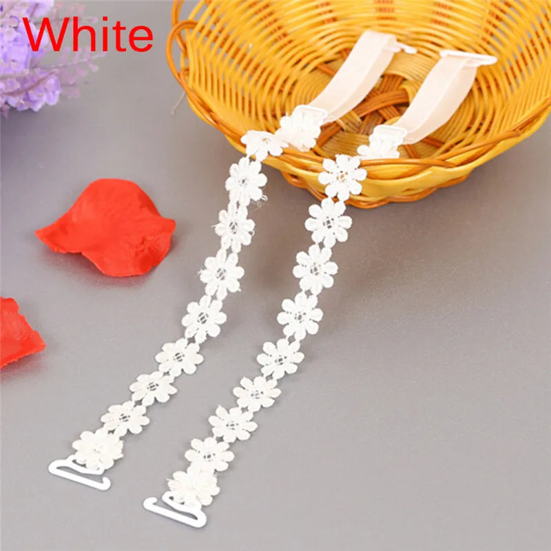 Women Elastic Bra Strap Bra Accessories Floral Lace Bra Strap Anti-slip Adjustable Belts Shoulder Strap for Bridal Wedding Party