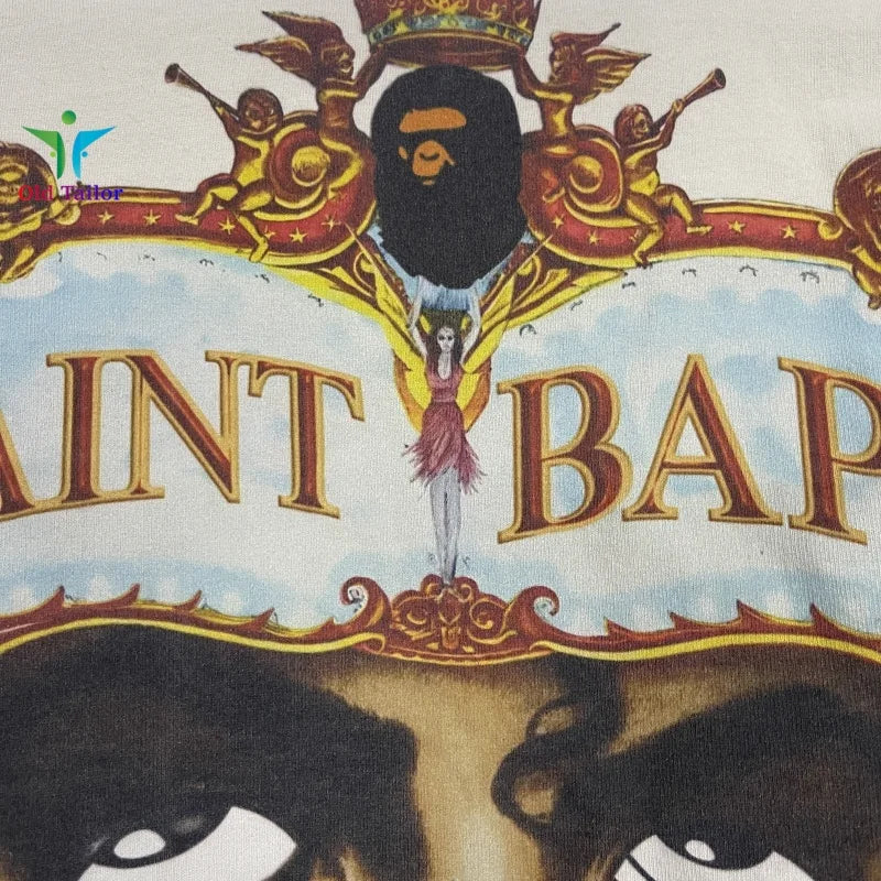 Saint 25SS Dangerous Journey Vintage Print Pattern Fashion T-shirt Short Sleeve  Summer Mens Womens Tops TEE