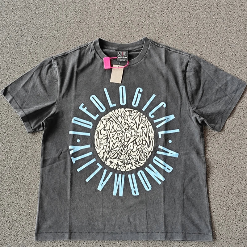 Saint High Quality Casual Loose Smiling Print Men T Shirt