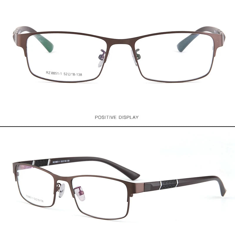 Reven Jate 8850 demi-jante alliage avant Flexible en plastique TR-90 Temple jambes optique lunettes cadre pour hommes et lunettes pour femme