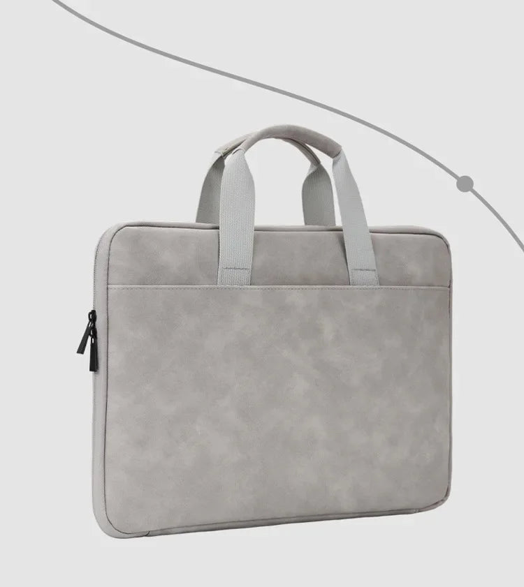 Fully Opening and Closing PU Sheepskin Leather Laptop Bag Suitable for 13-16 Inches Feel Splashproof and Shockresistant