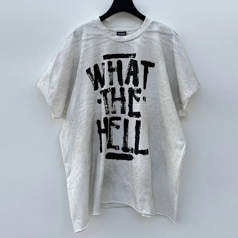Graphics Print Vintage Washed Black Dirty Sleeveless T-Shirt Men Women Hip Hop Oversized Box Tee Best Quality Cotton T Shirt