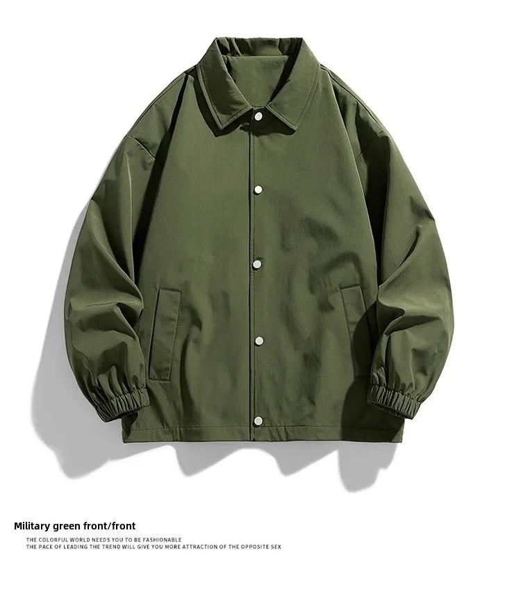 DIY logo Casual Japanese Coach Jacket Men's Spring Autumn New Brand Leisure Work Shirt Sle Open Cardigan Outerwear