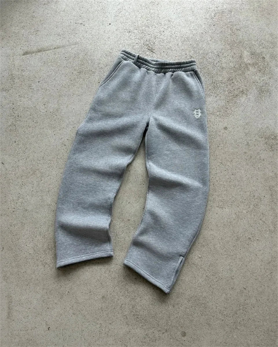 New Letter Embroidery Zip Up Casual Men Suits Y2K Oversized Harajuku Fashion Sweatshirts Women Retro Hoodies Couple Sweatpants