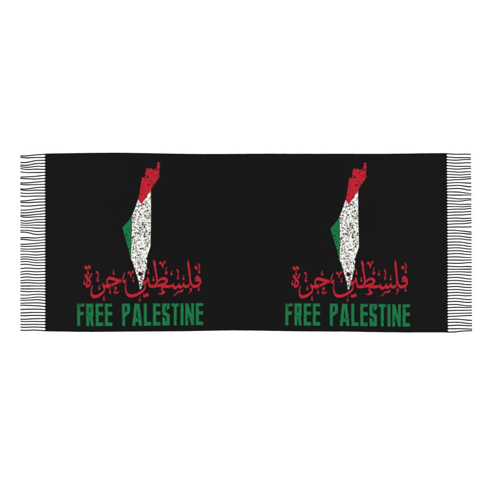 Palestines Flag Tassel Scarf Women Soft Palestinians Patriotic Shawl Wrap Ladies Winter Fall Scarves