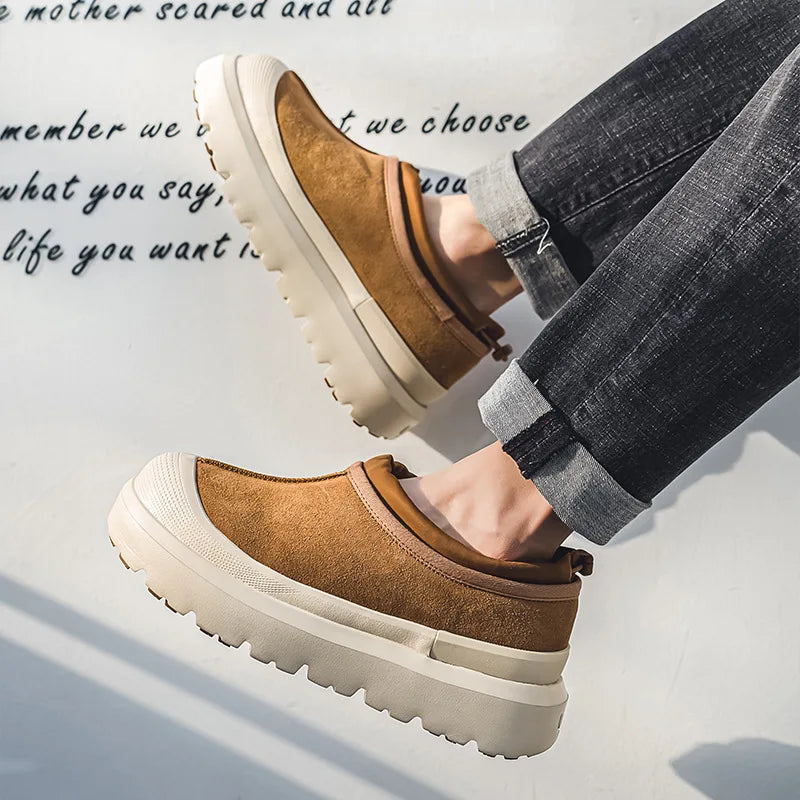 Sneakers Casual Plus Size 43 44 Womens Mens Winter Plush Warm Snow Boots Fashion Fur Upper Height Increased Platform Board Shoes