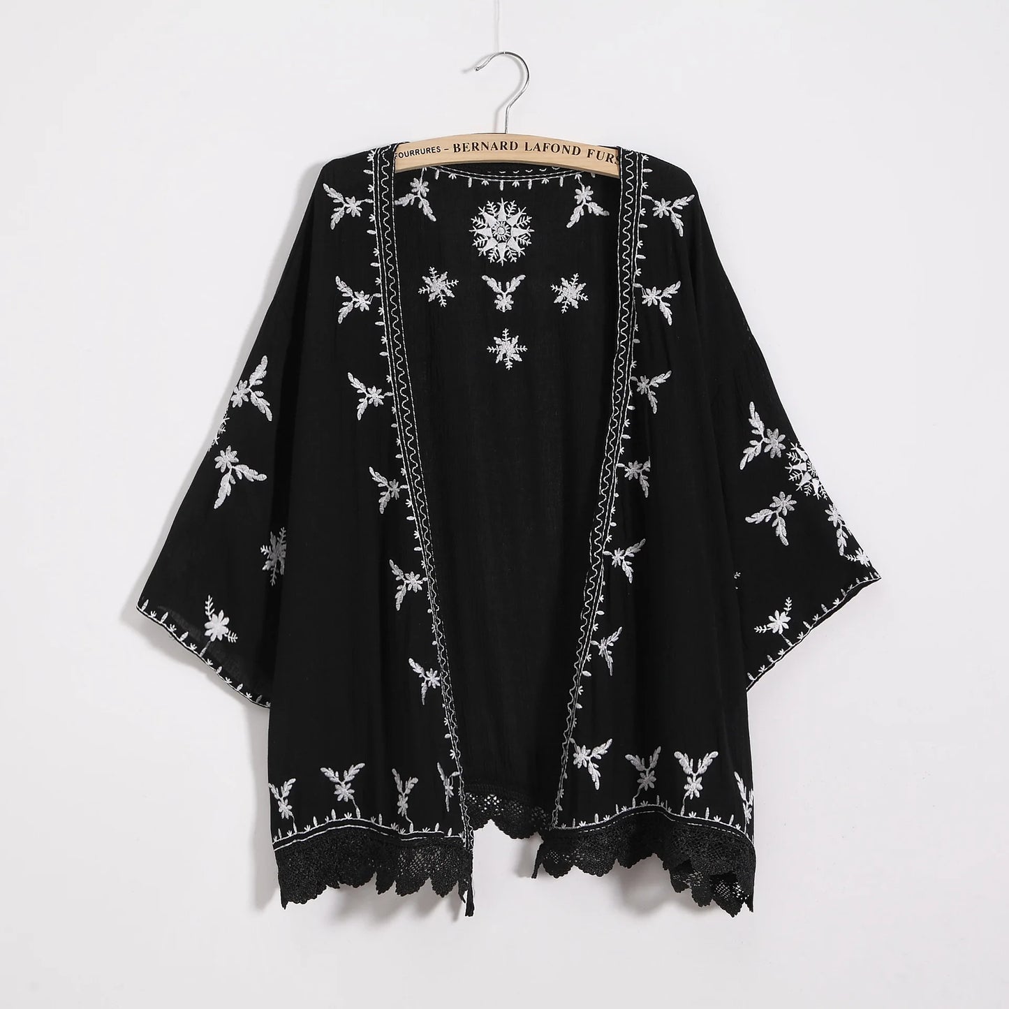Kimono brodé pour femmes, cardigan, boho, mode, châle, chemise, chemisier, crème solaire, dentelle, vêtements d'extérieur, été, 2023