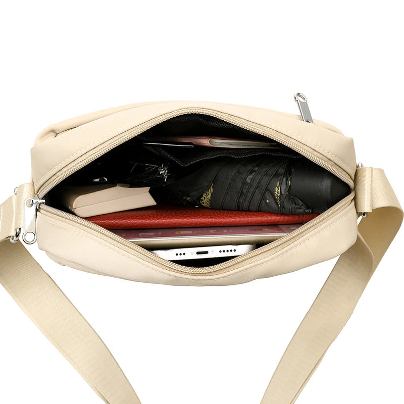 Large-capacity women's office backpack - waterproof nylon fabric bag - fashionable multi-compartment single-shoulder bag - trend