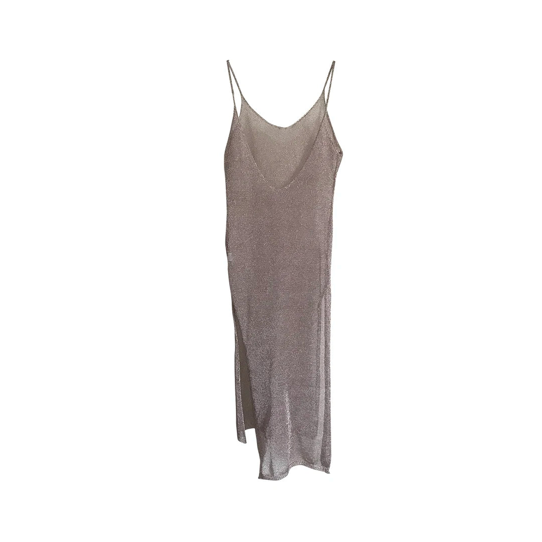 Robe de plage en maille tricotée pour femmes, sexy, longue, tunique, Cover-Up, vêtements d'été, V651