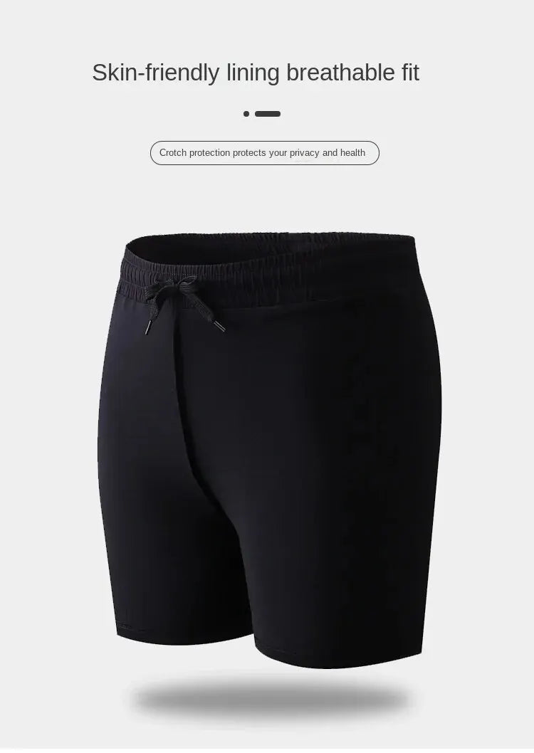 Men's Aloe Pants Athletic Shorts Two-Layer Swim Trunks: Stylish, Quick-Drying & Comfortably Fit for Beach, Pool & Hot Spring!