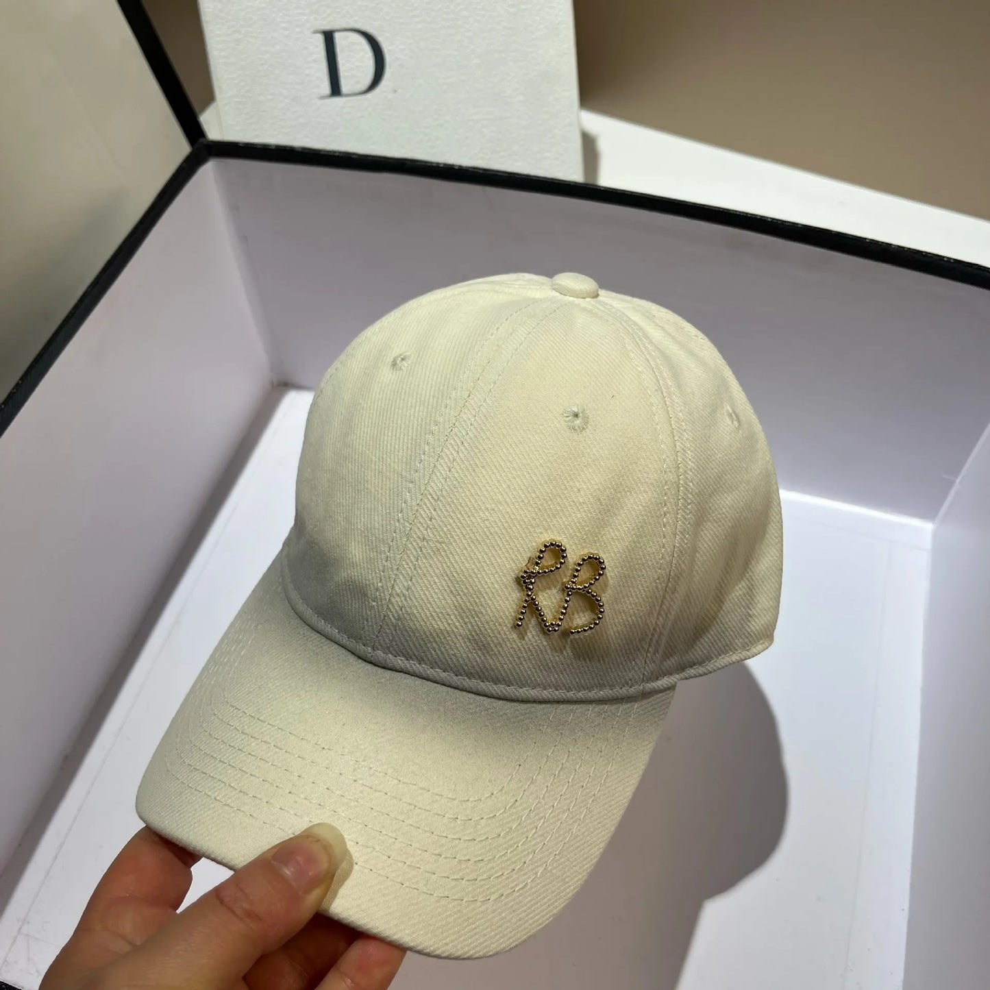 Designer Brand Metal Letter RB Baseball Cap for Men Women Casual Snapback Hip Hop Hats Adjustable Casual Caps Outdoor Sun Hats