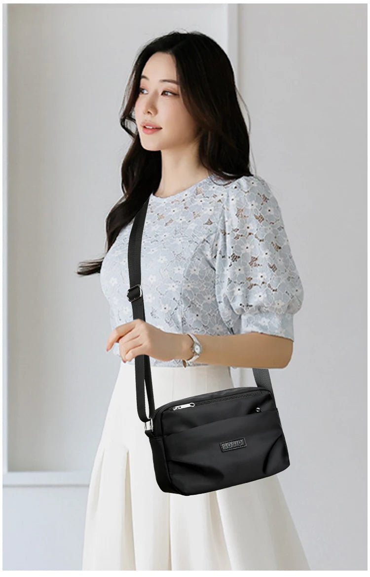 Large-capacity women's office backpack - waterproof nylon fabric bag - fashionable multi-compartment single-shoulder bag - trend