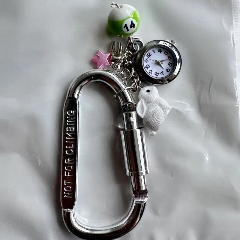 Creative Design Retro Pocket Watch Guitar Pick Personalized Pendant Mechanical Elements Creative Couple Gift Keychain Bag Parts