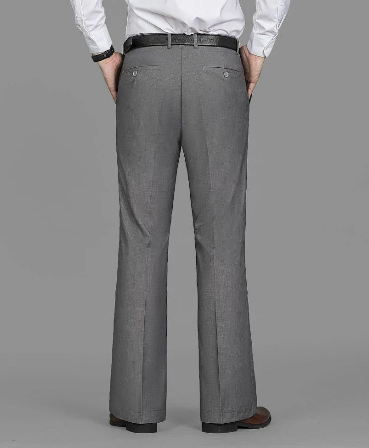 Business Trousers for Men Flared Social Tailoring Gray Bell Mouth Man Suits Pants Clothes Offer Fabric Fashion Classic Elegant