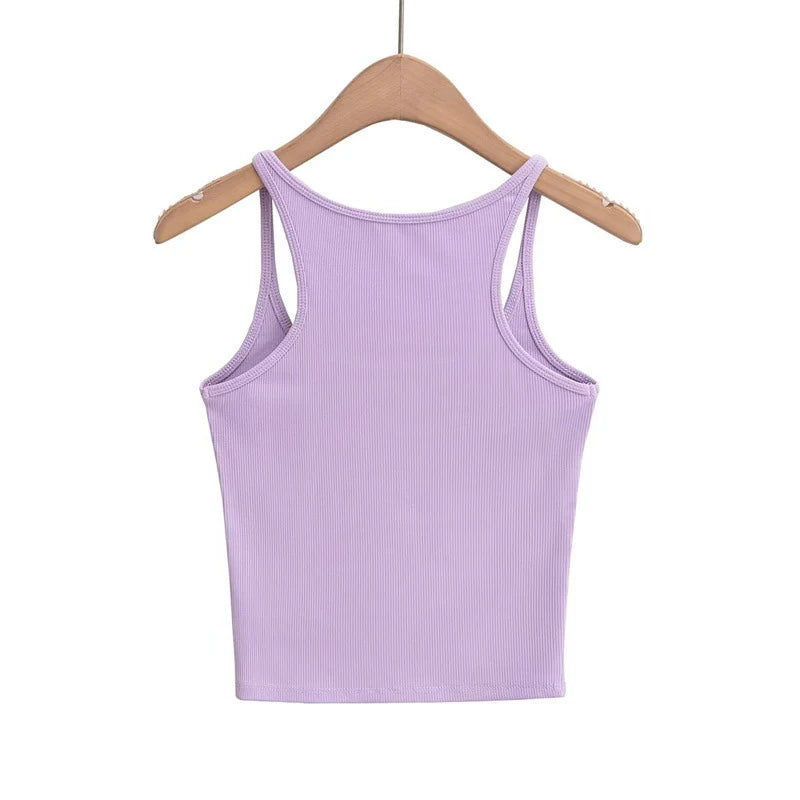 Women's U-neck Thin Belt Knit Vest 2025 Summer Fashion Sexy Crop Top Sling Camisole Trendy Outerwear