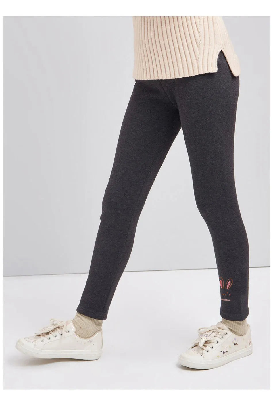 Leggings pour filles de 3 à 8 ans, pantalons lapin pour bébés, collants thermiques pour enfants, doublure polaire, à la mode, bas décontracté, automne et hiver