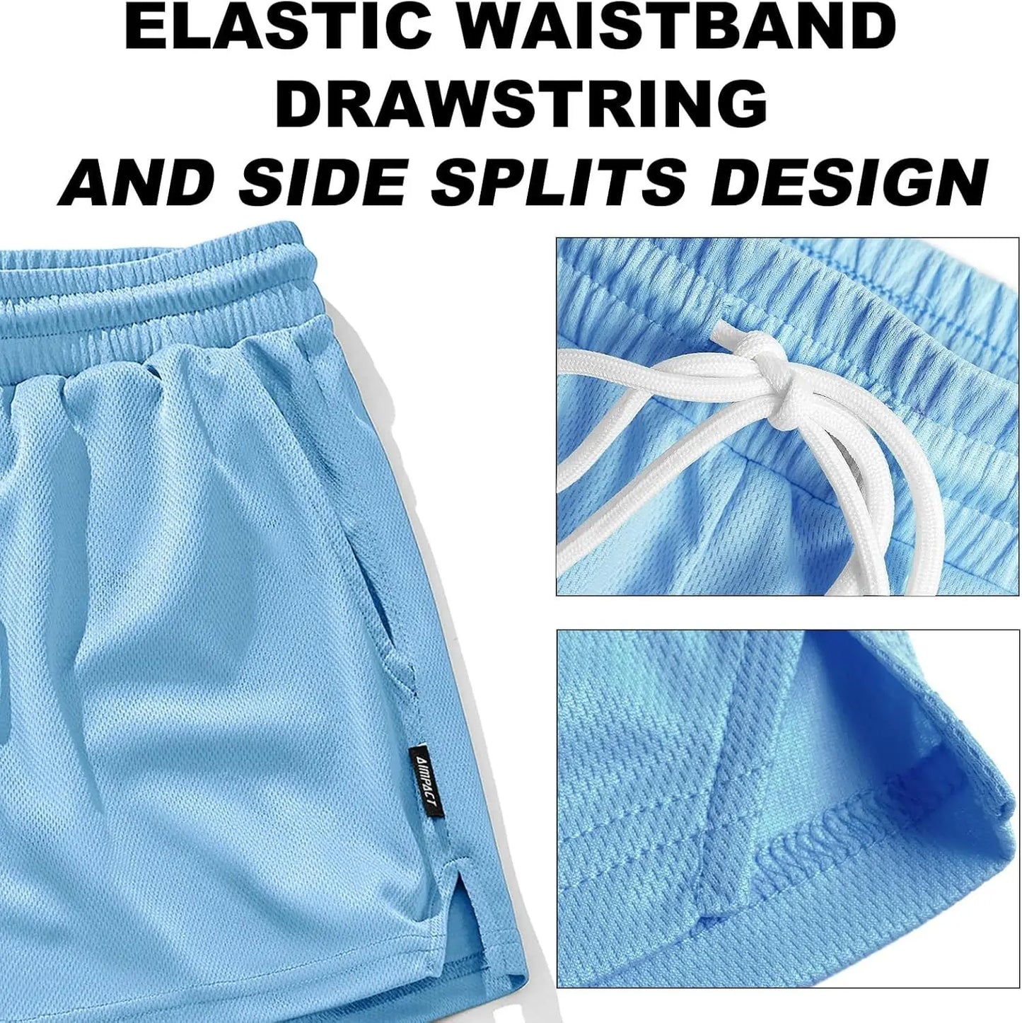 AIMPACT Men's Gym Workout Shorts Mesh Lightweight Bodybuilding Shorts Training Running Sports Jogger with Pockets