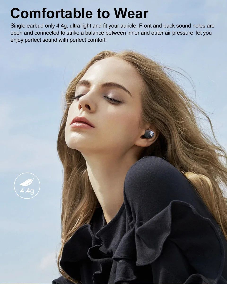 QCY HT07 ANC Wireless Earphones 40dB Active Noise Cancelling Headphones 6 Mic AI HD Call Bluetooth 5.2 TWS Earbuds 32H Playback