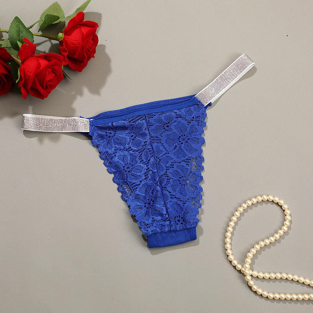 Women Panties Shiny Rhinestone Sexy Lace Lingerie Women Low Rise Female Cotton Underwear G-string  Ladies BriefsThong
