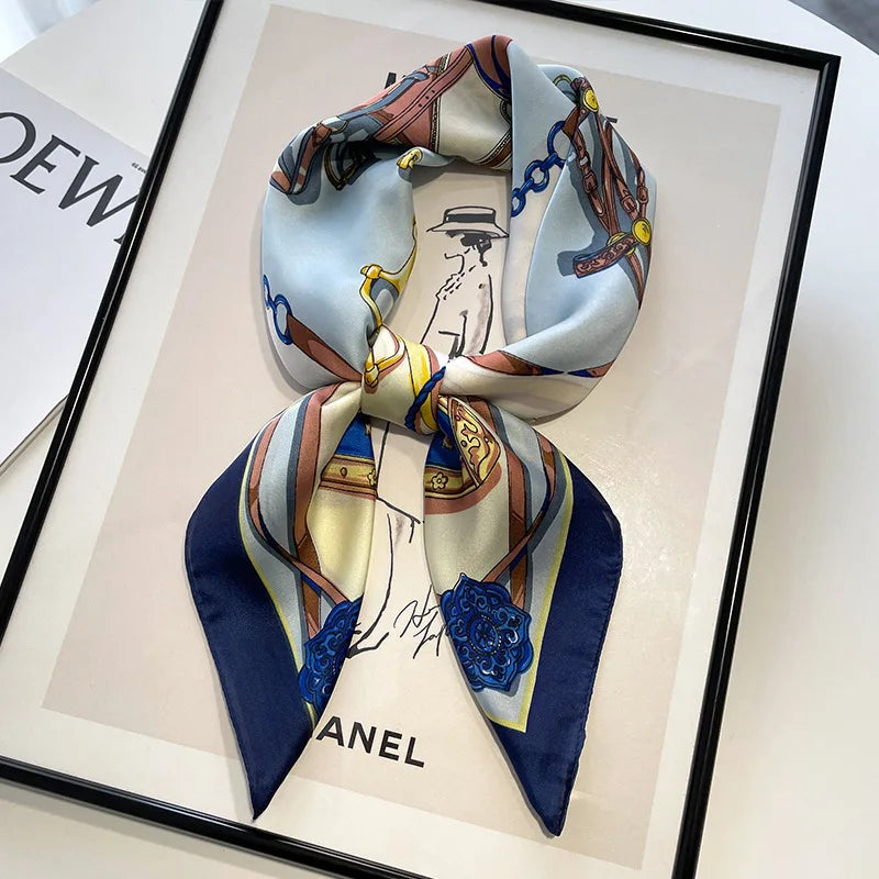 Women Silk Scarf Fashion Hair Scarf Silk Satin Neckerchief Female Hair Ties Headband Hair Ornament Female Bandana Bag Scarves