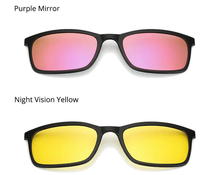 Ralferty – lunettes de soleil polarisées pour hommes et femmes, 5 en 1, Clip magnétique, lunettes de vue TR90, Prescription optique, montures, Clips magnétiques