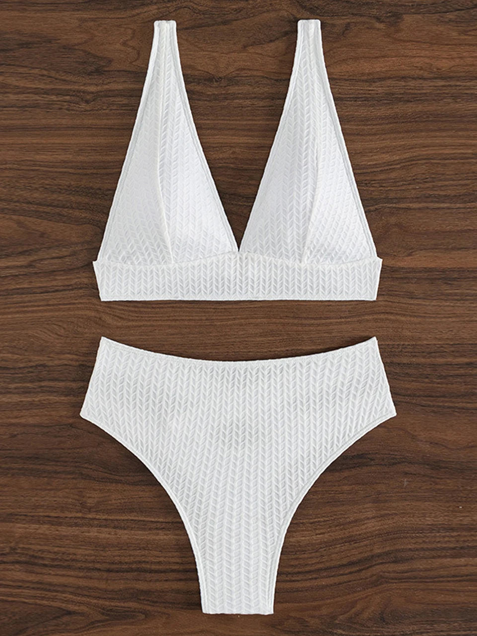 Shoulder Strap Triangel Bikinis 2024 Women High Waist Swimsuit White Sexy Swimwear Female Bathers Bathing Swimming Swim Suit