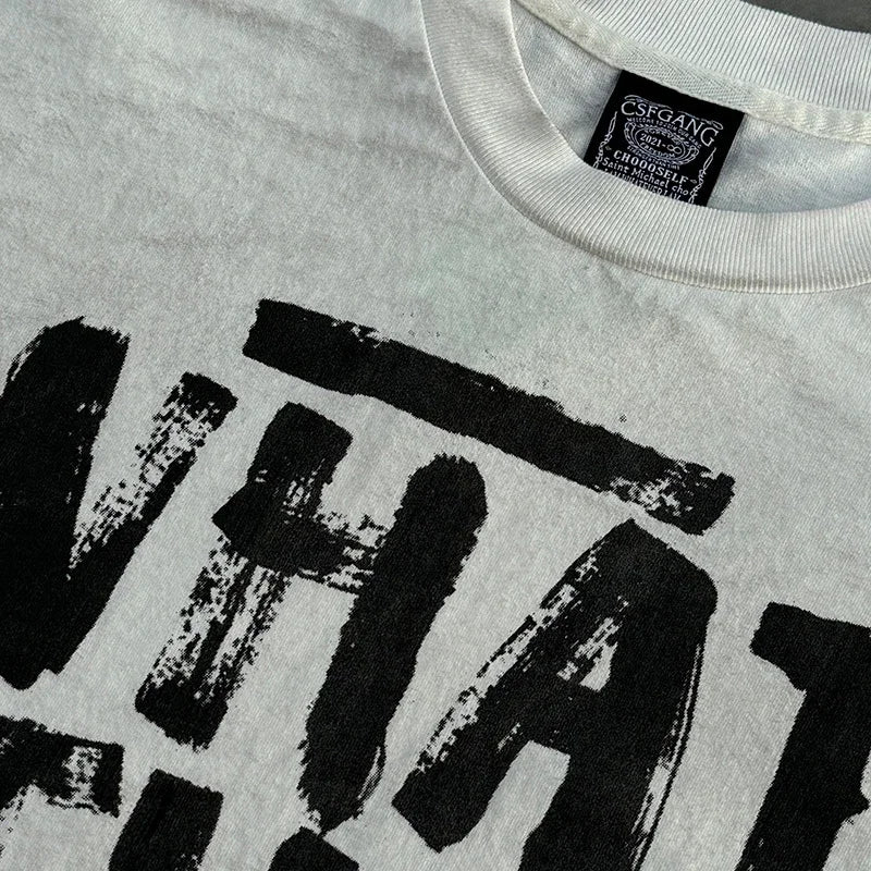 Graphics Print Vintage Washed Black Dirty Sleeveless T-Shirt Men Women Hip Hop Oversized Box Tee Best Quality Cotton T Shirt