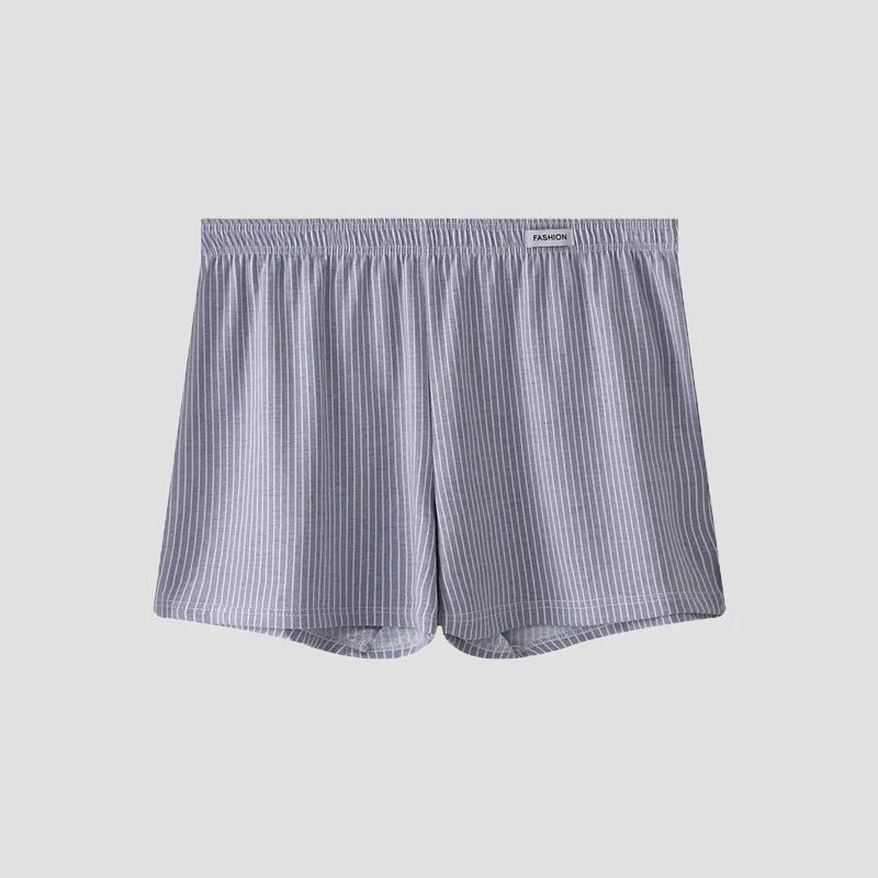 100kg M-2XL Men Underwear Striped Cotton Boxer Shorts Loose Arrow Pant Casual Sleep Underpants Homewear Male Comfortable Panties