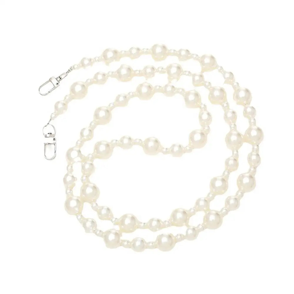 120cm Bag Chain for Handbag Handles Butterfly Beaded Phone Lanyard  DIY Purse Replacement for Shoulder Bag Straps Pearl Belt