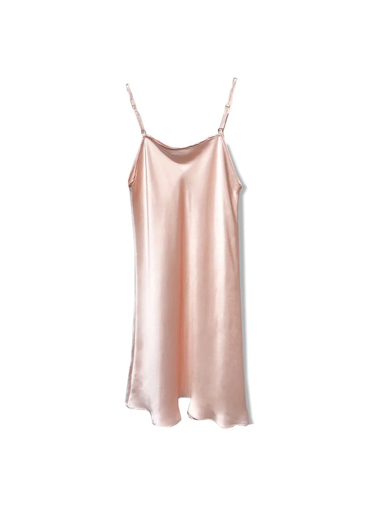 SuyaDream femme Mini robe 19mm 100% vraie soie sans manches solide Spaghetti sangle robes de nuit 2025 élégant Chic vêtements