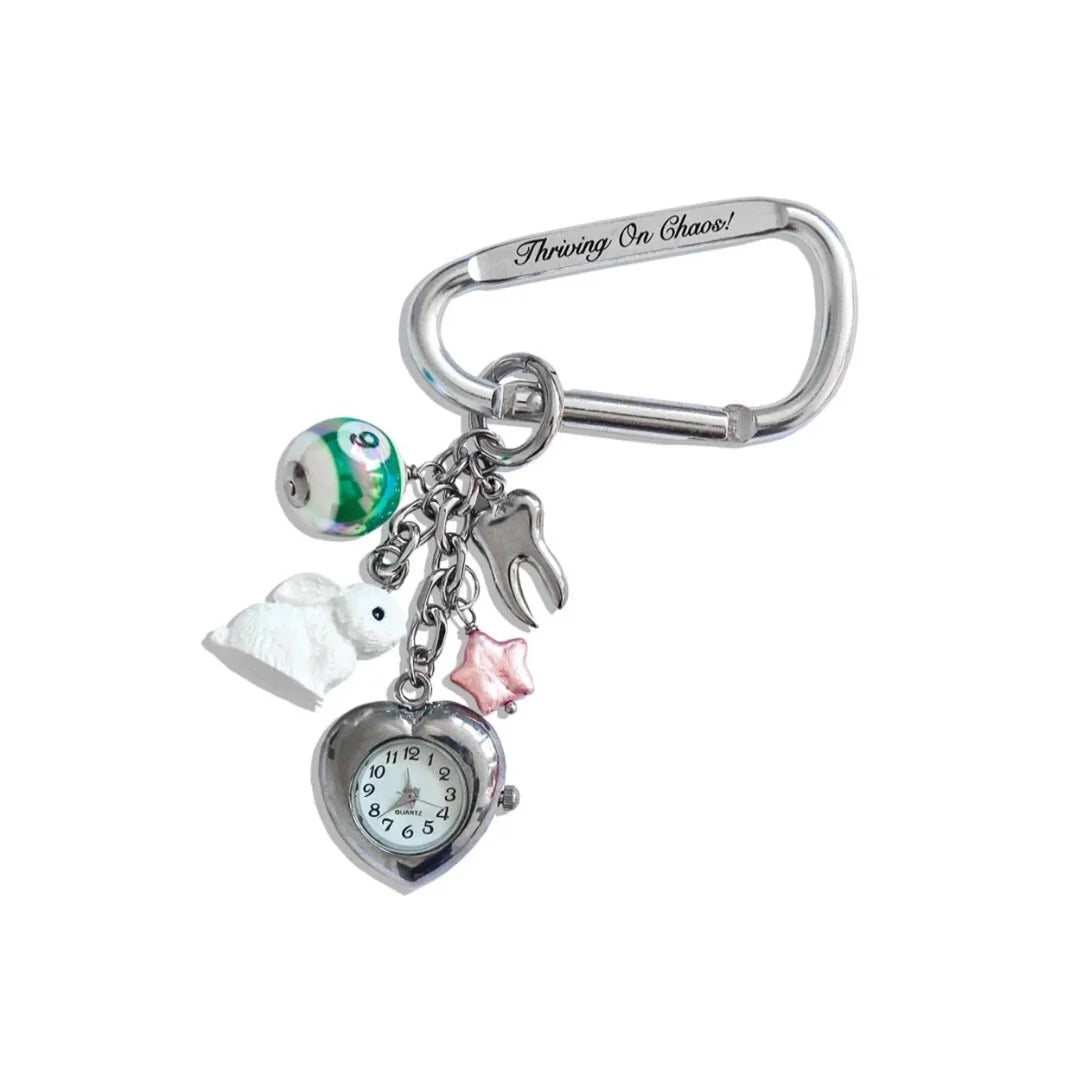 Creative Design Retro Pocket Watch Guitar Pick Personalized Pendant Mechanical Elements Creative Couple Gift Keychain Bag Parts
