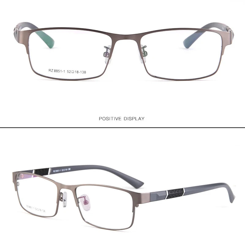 Reven Jate 8850 demi-jante alliage avant Flexible en plastique TR-90 Temple jambes optique lunettes cadre pour hommes et lunettes pour femme