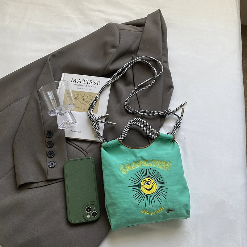 Armpit bag; eco-friendly shopping bag; exquisite embroidery; waterproof nylon shopping bag; handbag for ladies; single shoulder