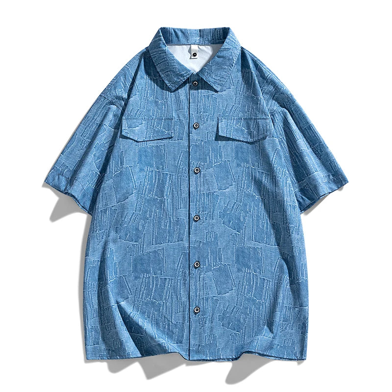 Men Shirt Suit Short Sleeve Shorts Set Summer Oversize 6XL 7XL 8XL Plus Size Casual Plaid Streetwear Loose Pocket High Quality